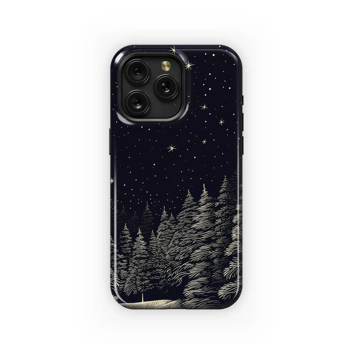 Silent Night Starry Forest Design Phone Case iPhone Samsung Cover Pixel 7856 - Image 1
