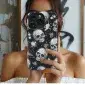 Silver Skulls Ink Splatter Phone Case iPhone Samsung Cover Pixel 5712 - Image 1