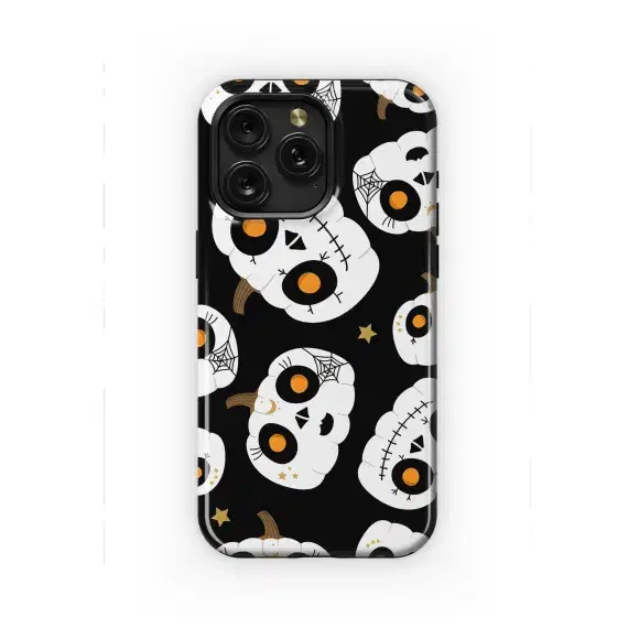 Skeleton Face Pumpkin Pattern Phone Case iPhone Samsung Cover Pixel 2289 - Image 1