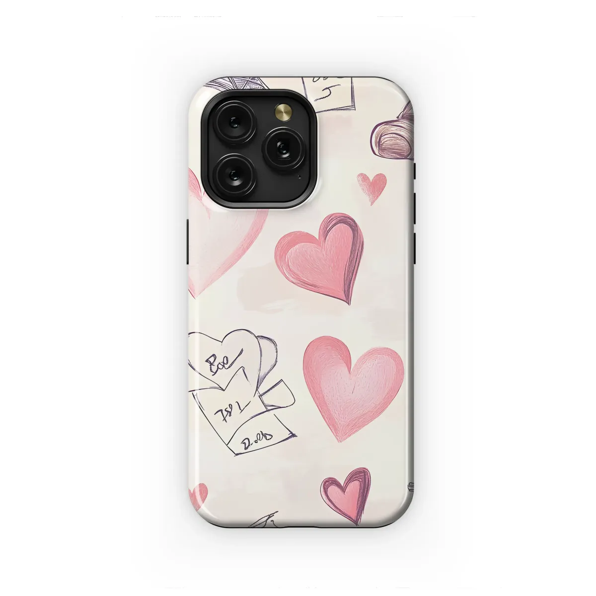 Sketches of a Parisian Heart Phone Case iPhone Samsung Cover Pixel 6478 - Image 1