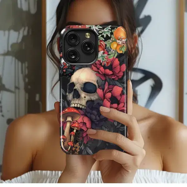 Skull Floral Dark Bloom
 Phone Case iPhone Samsung Cover Pixel 5681 - Image 1