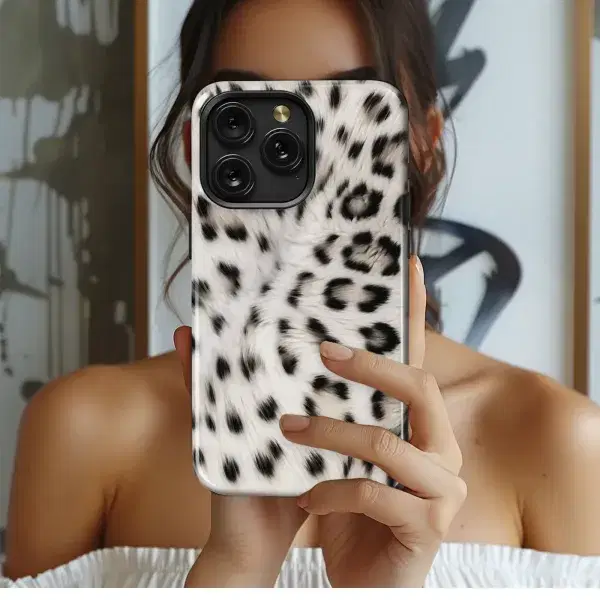 Snow Leopard Spots Fur Texture Phone Case iPhone Samsung Cover Pixel 5780 - Image 1