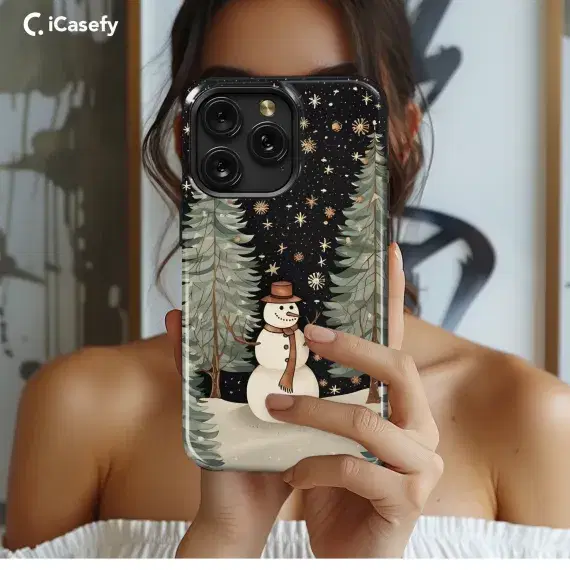 Snow Texture Snowmen Winter Phone Case iPhone Samsung Cover Pixel 1922 - Image 1
