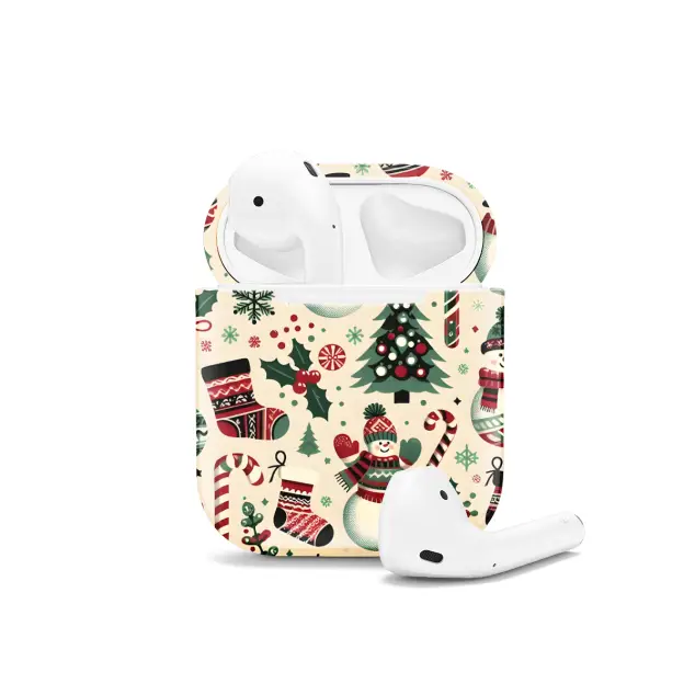 Snowman Cute Winter Snow Christmas Tree AirPods Case AirPods Pro AirPods Pro 2 AirPods 3 AirPods 2 Glossy 1594
