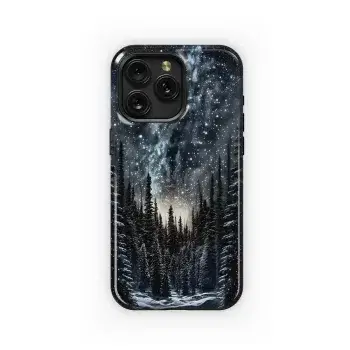 Snowy Forest Nightscape
 Phone Case iPhone Samsung Cover Pixel 5652 - Image 1
