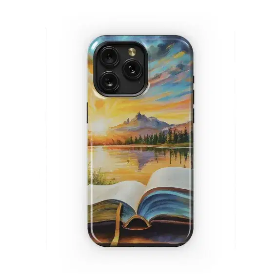 Spectacular Landscape with Open Holy Book and Aura Phone Case iPhone Samsung Cover Pixel 2240 - Image 1