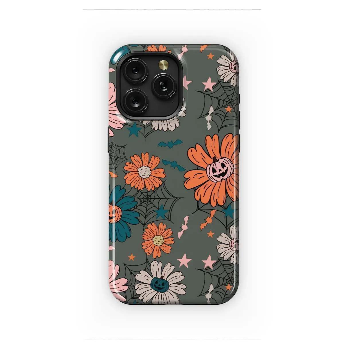 Spooky Blooms Retro Halloween Garden Phone Case iPhone Samsung Cover Pixel 7270 - Image 1