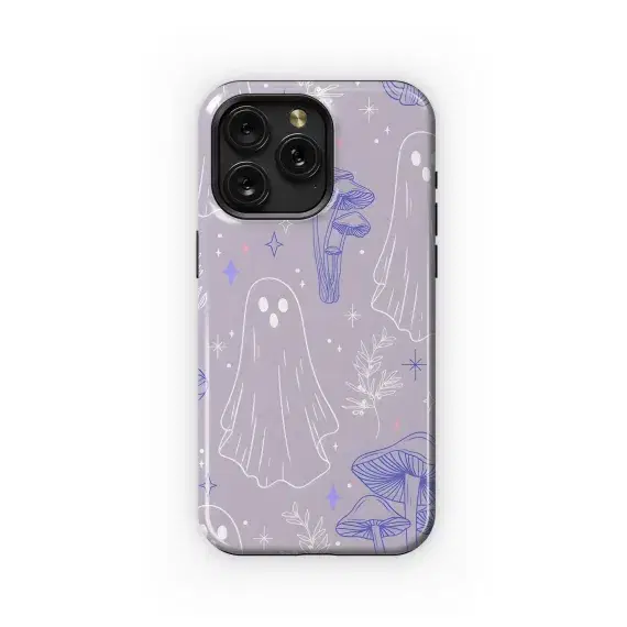 Spooky Ghost Mushroom Pattern Phone Case iPhone Samsung Cover Pixel 5304 - Image 1