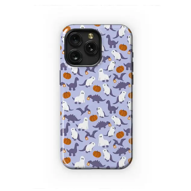 Spookysaurus Ghost Dino Pumpkin Pattern Phone Case iPhone Samsung Cover Pixel 7126