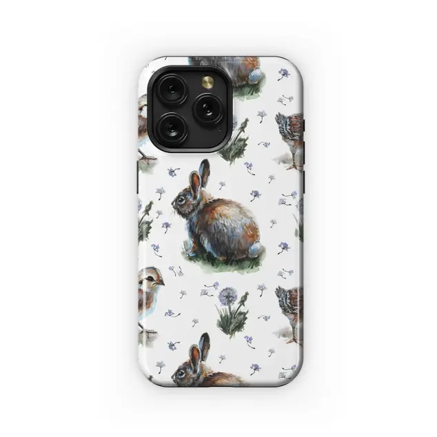Spring Bunny Chick Pattern Phone Case iPhone Samsung Cover Pixel 5427