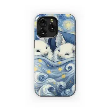 Starry Night Bat Watercolor Phone Case iPhone Samsung Cover Pixel 3583 - Image 1