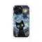 Starry Night Black Cat Art Phone Case iPhone Samsung Cover Pixel 5091 - Image 1