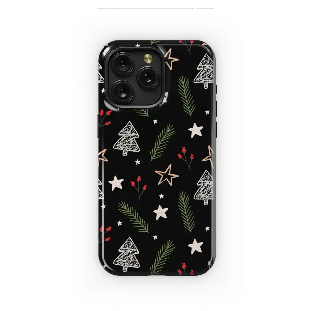 Starry Winter Forest Doodle Phone Case iPhone Samsung Cover Pixel 8038