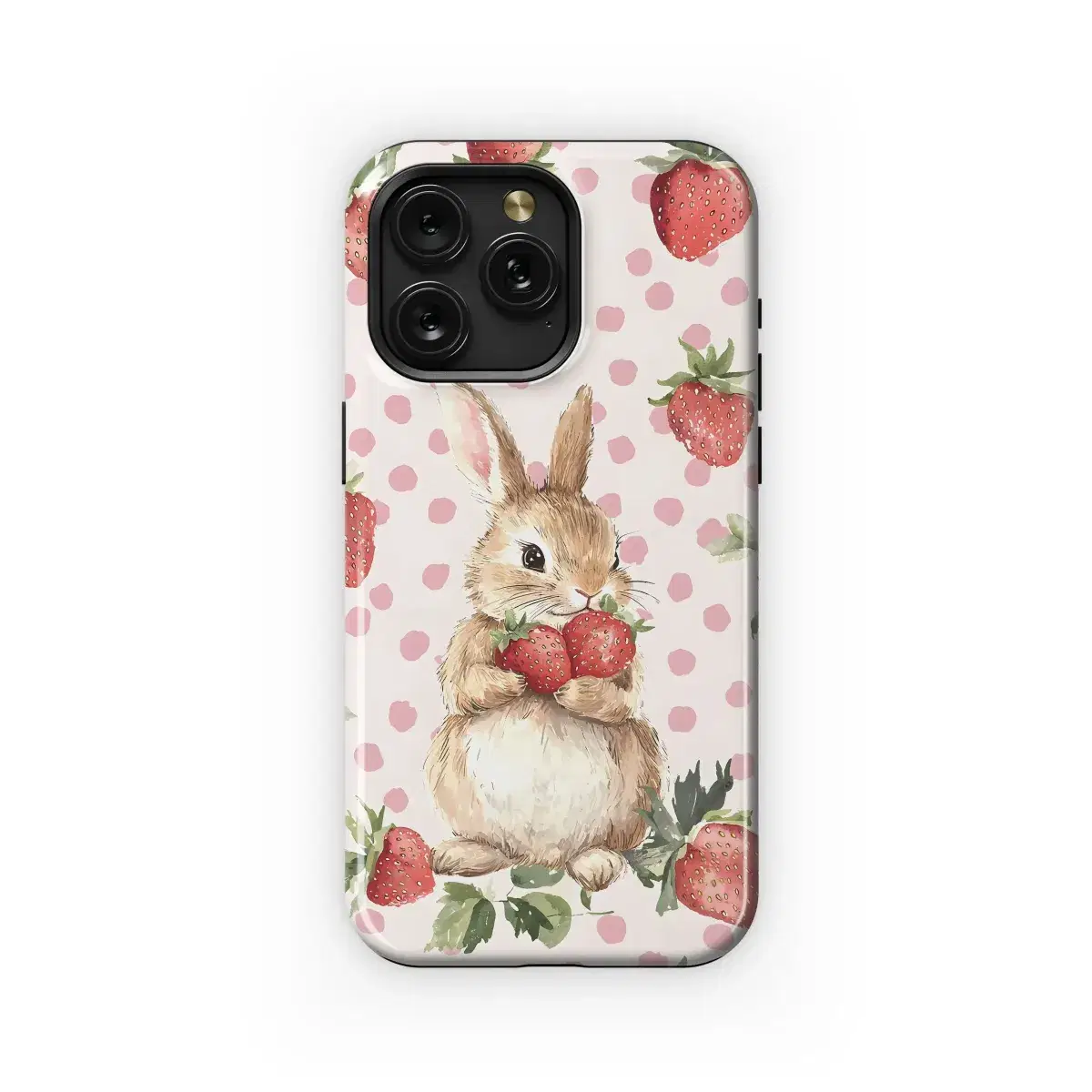 Strawberry Bunny Delight Phone Case iPhone Samsung Cover Pixel 4940 - Image 1