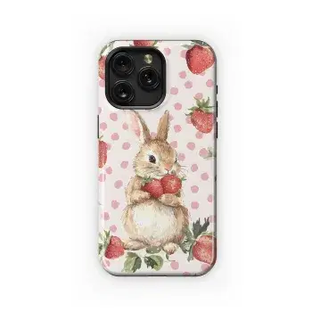 Strawberry Bunny Delight Phone Case iPhone Samsung Cover Pixel 4940 - Image 1