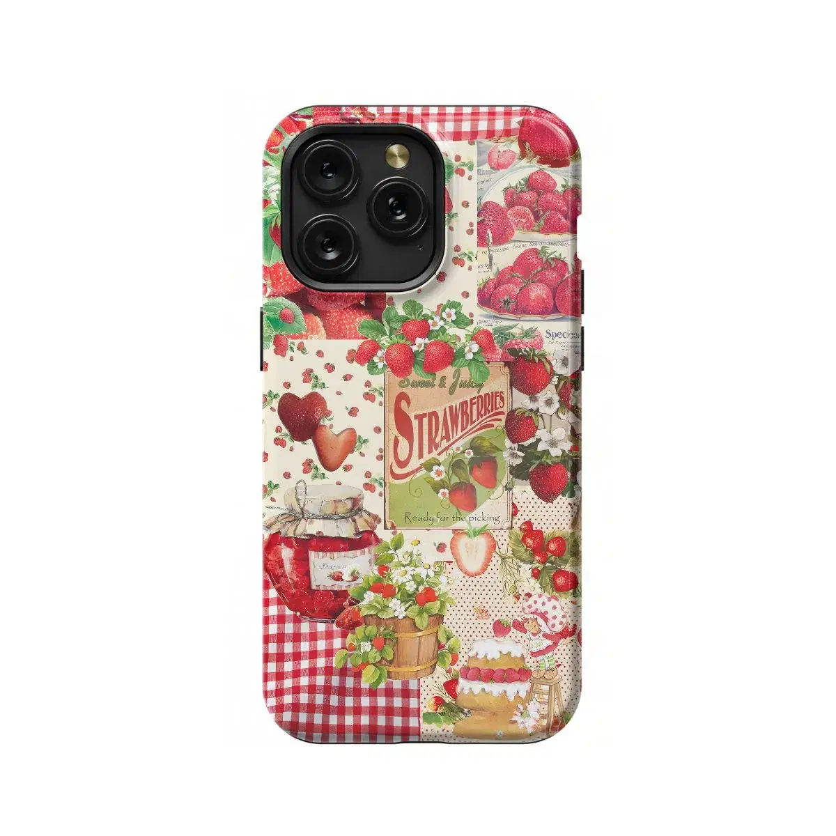 Strawberry Collage Phone Case iPhone Samsung Pixel & More - Image 1