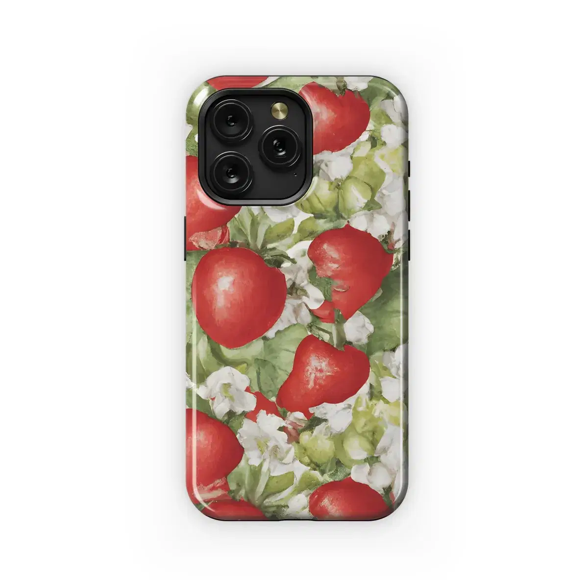 Strawberry Watercolor Floral Phone Case iPhone Samsung Cover Pixel 3287 - Image 1