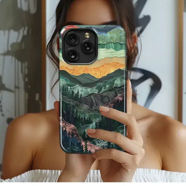 Sunset Mountain Layers
 Phone Case iPhone Samsung Cover Pixel 5669 - Image 1