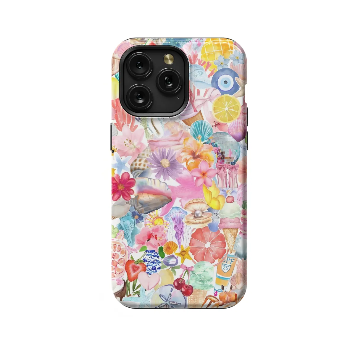 Sunset Ocean Collage Flower Beachy Sea Girl Phone Case iPhone Samsung Pixel & More 359 - Image 1