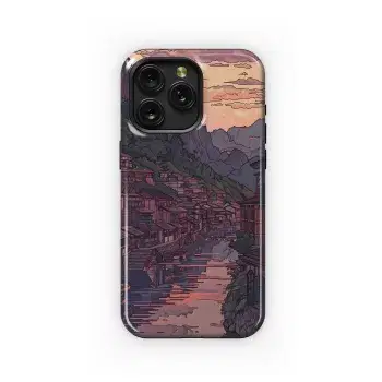 Sunset River Town
 Phone Case iPhone Samsung Cover Pixel 5538 - Image 1
