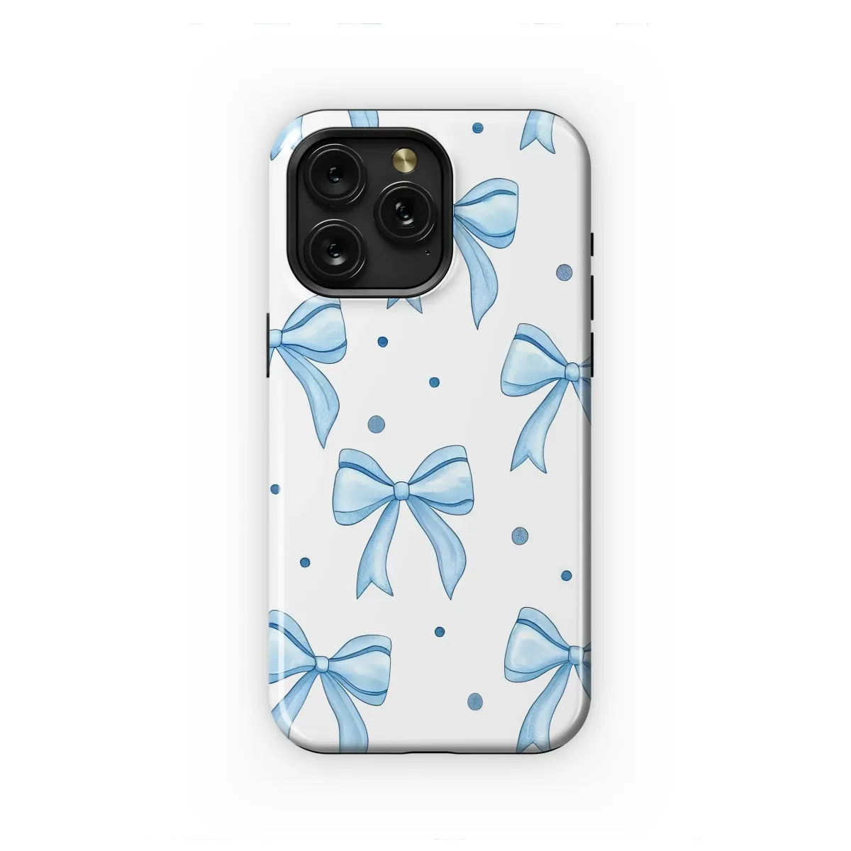 Sweet Blue Watercolor Bow Pattern Phone Case iPhone Samsung Cover Pixel 7743 - Image 1