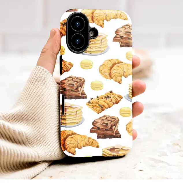 Sweet Breakfast Pastry Foodie Art Phone Case Cover for iPhone 17 Pro Max 16 15 Plus 14 13 Mini SE Samsung S26 S25 S24 Google Pixel 10 9 9804