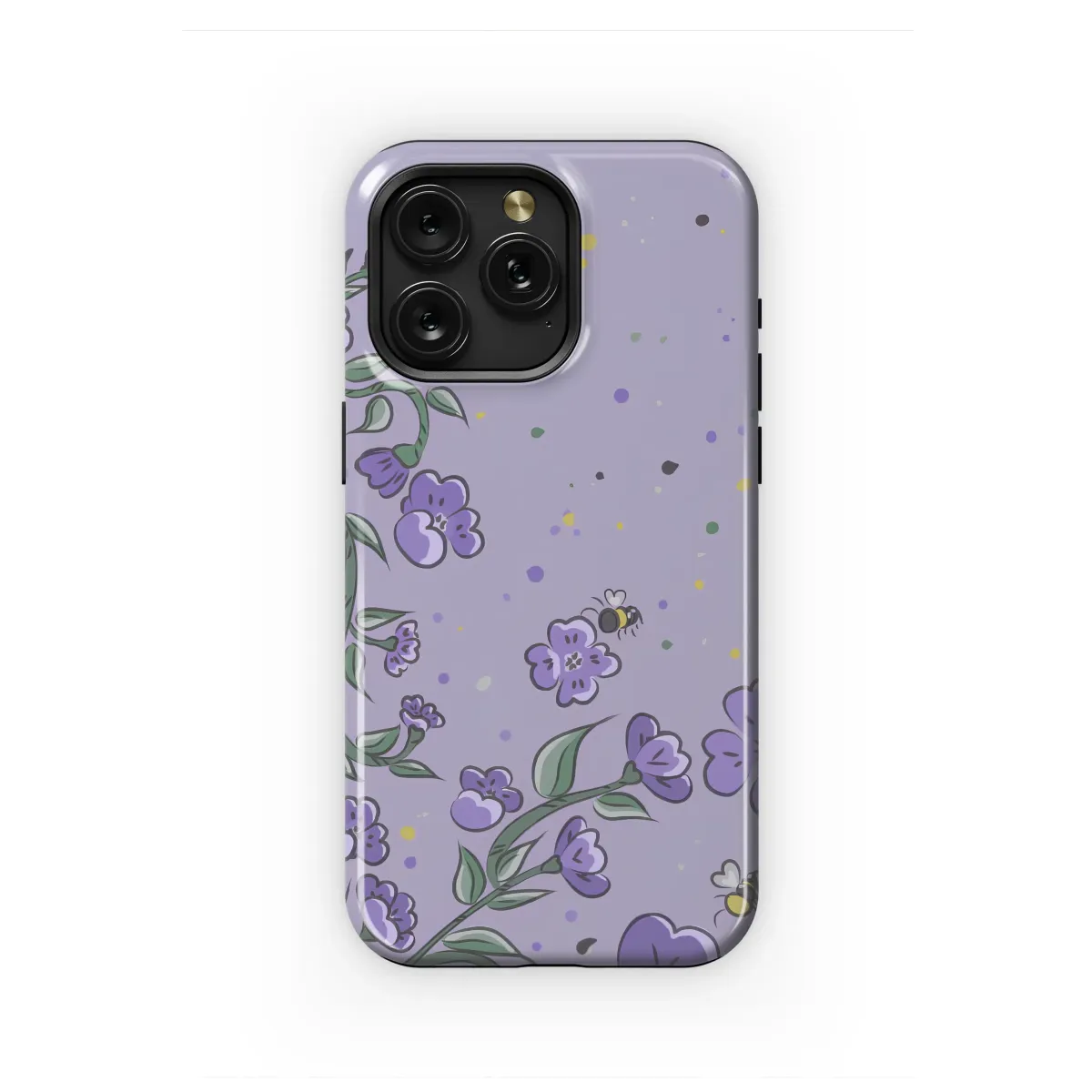 Sweet Honeybee Lilac Garden Blooms Phone Case iPhone Samsung Cover Pixel 7192 - Image 1