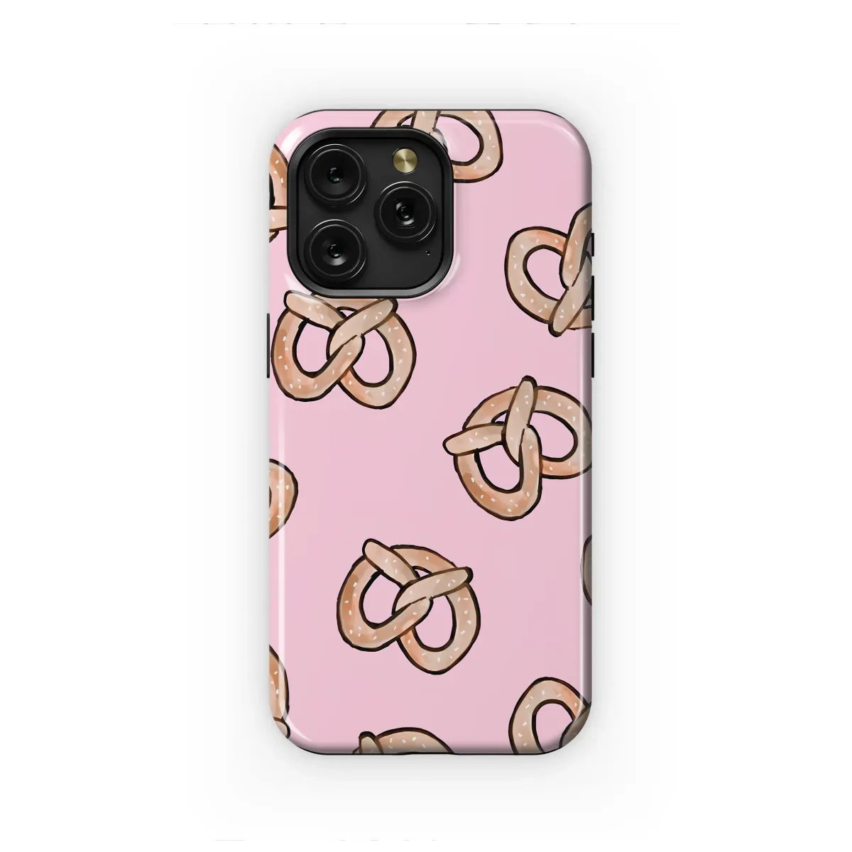 Sweet & Salty Pink Pretzel Art Phone Case iPhone Samsung Cover Pixel 7573 - Image 1