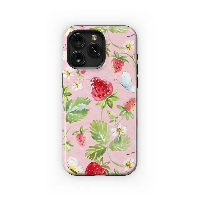 Sweet Strawberry Butterfly Garden Phone Case iPhone Samsung Cover Pixel 5330