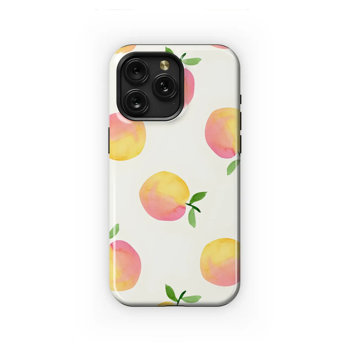 Sweet Summer Peaches Watercolor Art Phone Case iPhone Samsung Cover Pixel 7718 - Image 1