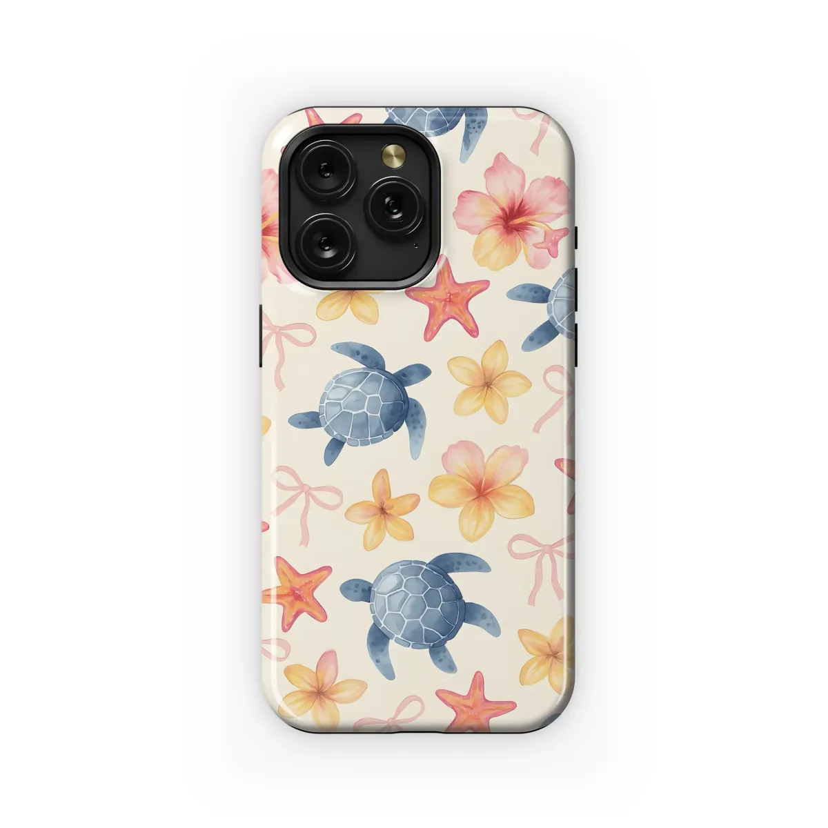 Sweet Turtle and Hibiscus Dream Phone Case iPhone Samsung Cover Pixel 6328 - Image 1