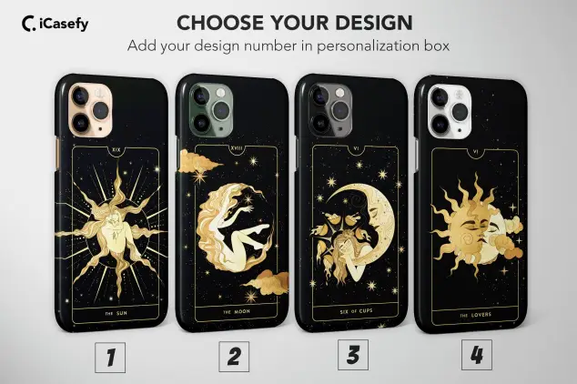 Tarot Card Phone Case Goth Tarot Moon Sun Lover Witchy Cover
