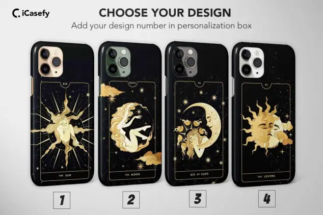 Tarot Card Phone Case Goth Tarot Moon Sun Lover Witchy Cover