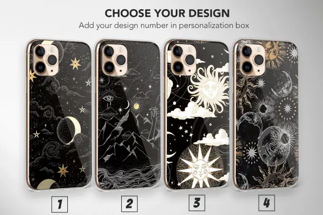 Tarot Phone Case Sun Moon Celestial Stars Zodiac Cover