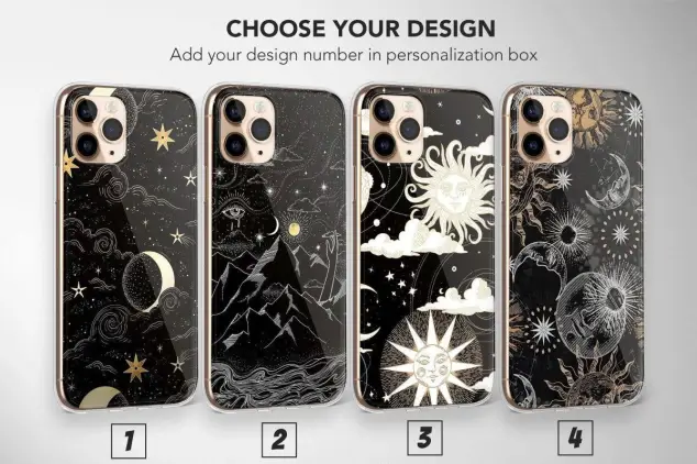 Tarot Phone Case Sun Moon Celestial Stars Zodiac Cover
