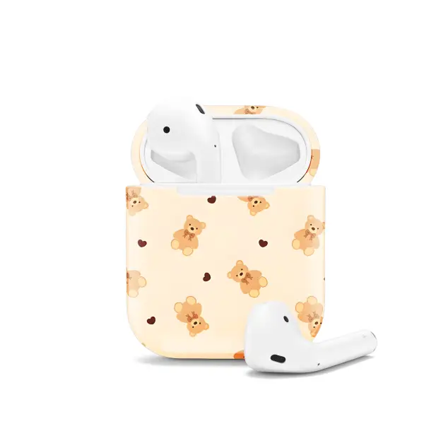 Teddy Bear Hearts Seamless Pattern AirPods Case AirPods Pro AirPods Pro 2 AirPods 3 AirPods 2 Glossy 2154