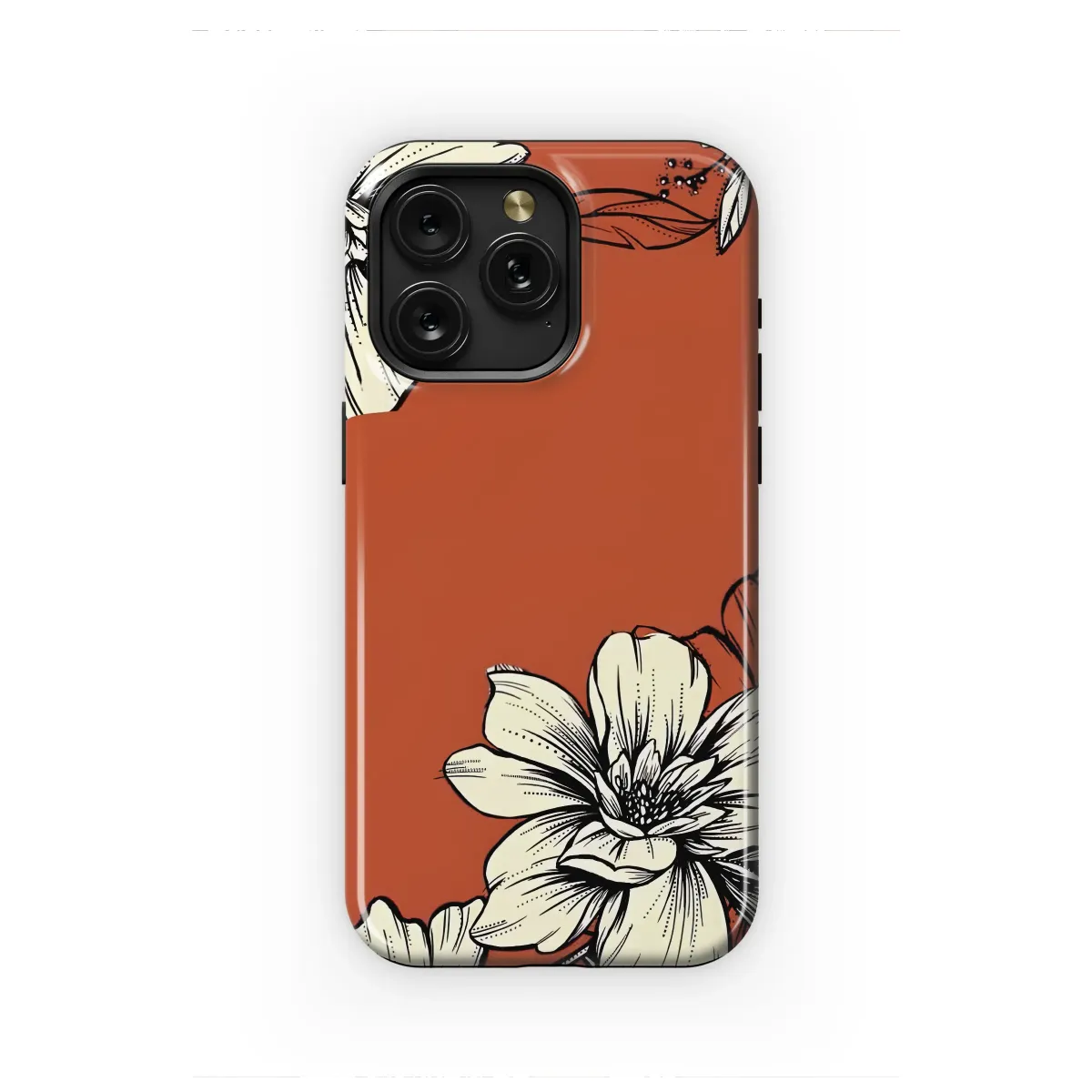 Terracotta Bloom Vintage Floral Design Phone Case iPhone Samsung Cover Pixel 7211 - Image 1