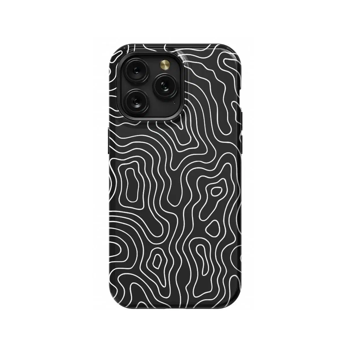 Topographic Map Black and Phone Case iPhone Samsung Pixel & More - Image 1