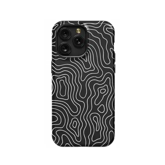 Topographic Map Black and Phone Case iPhone Samsung Pixel & More - Image 1