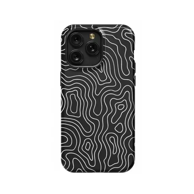 Topographic Map Black and Phone Case iPhone Samsung Pixel & More
