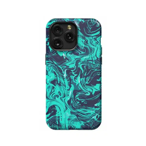 Topographic Map Marble Black and Phone Case iPhone Samsung Pixel & More - Image 1