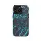 Topographic Wavy Black and Blue Phone Case iPhone Samsung Pixel & More - Image 1