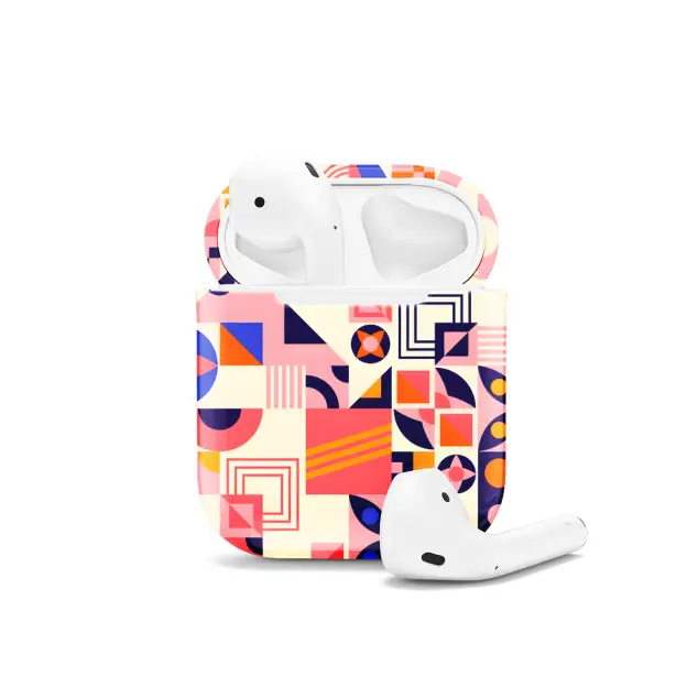 Trendy Cute Geometric Mosaic AirPods Case AirPods Pro AirPods Pro 2 AirPods 3 AirPods 2 Glossy 1087
