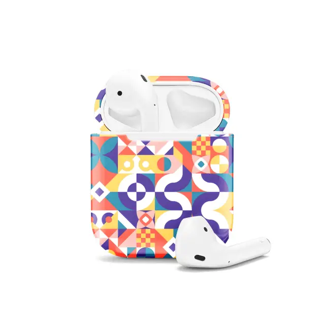 Trendy Cute Geometric Mosaic AirPods Case AirPods Pro AirPods Pro 2 AirPods 3 AirPods 2 Glossy 1600