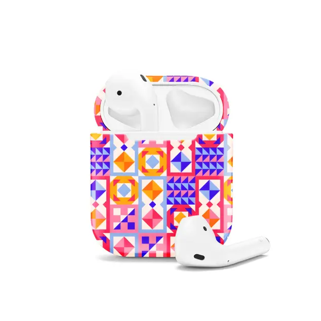 Trendy Cute Geometric Mosaic AirPods Case AirPods Pro AirPods Pro 2 AirPods 3 AirPods 2 Glossy 1604