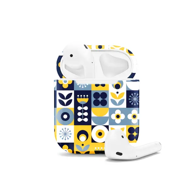 Trendy Cute Geometric Mosaic AirPods Case AirPods Pro AirPods Pro 2 AirPods 3 AirPods 2 Glossy 1605