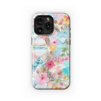 Tropical Beach Collage Vibes Phone Case iPhone Samsung Cover Pixel 5043 - Image 1