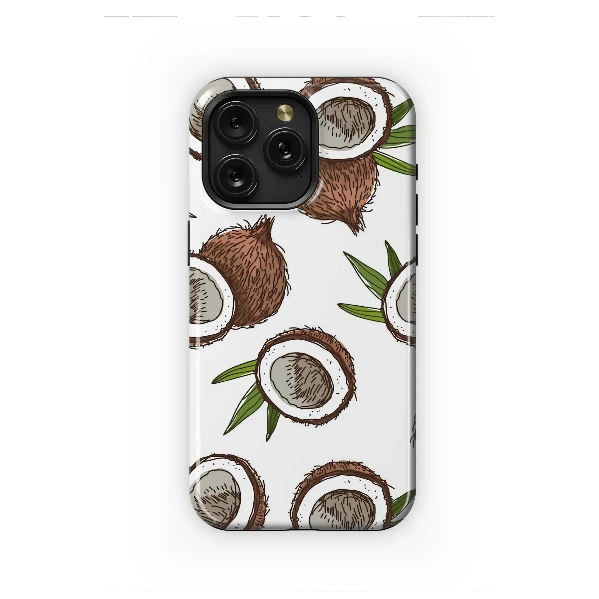 Tropical Escape Coconut Sketch Art Phone Case iPhone Samsung Cover Pixel 7293 - Image 1