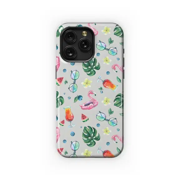 Tropical Flamingo Summer Pattern Phone Case iPhone Samsung Cover Pixel 5289 - Image 1
