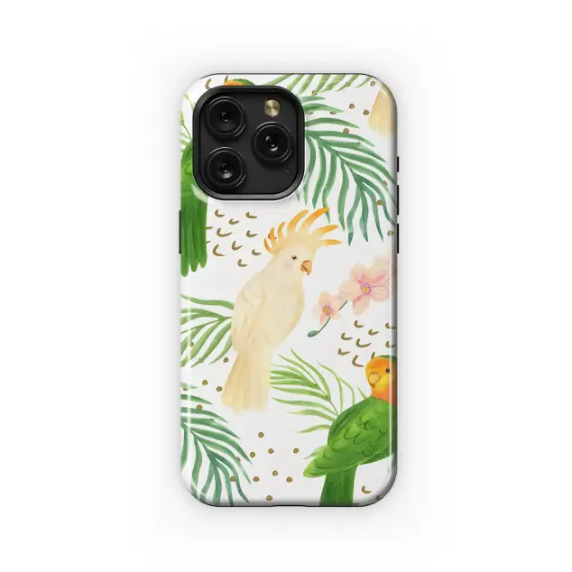Tropical Parrot Paradise Pattern Phone Case iPhone Samsung Cover Pixel 5429